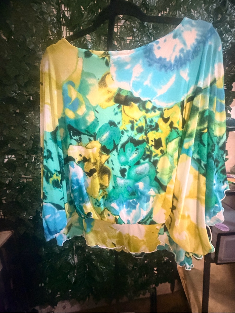 Style & Co Floral Batwing Top - Picture 2 of 5